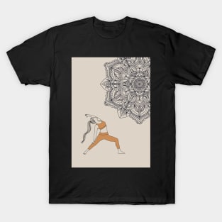 Minimalist Mandala Warrior Yoga Girl T-Shirt